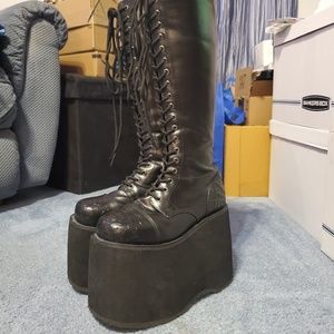 Demonia Mega 602 Platform Boots with custom detail